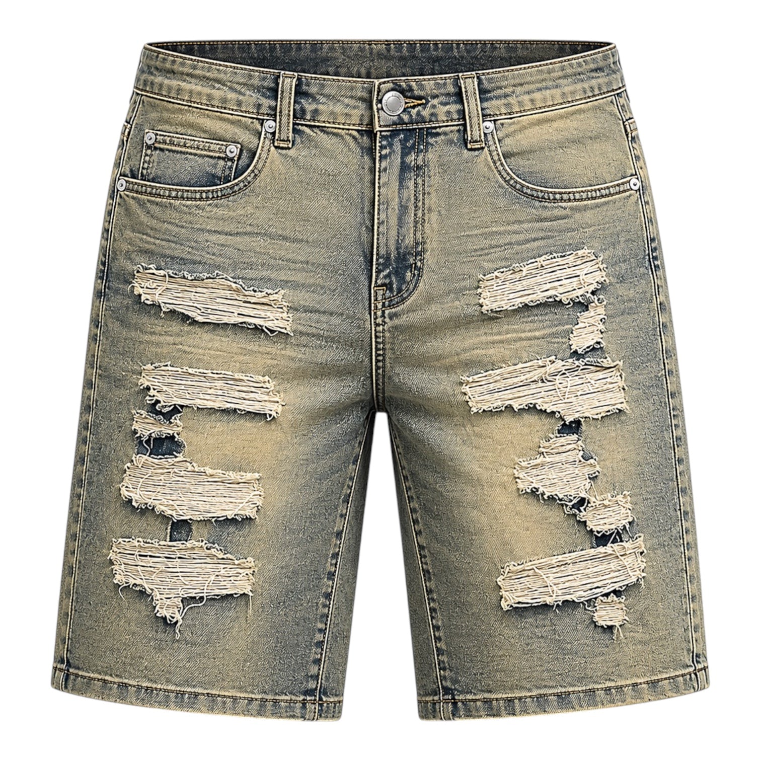 WAIMEA: Distressed Denim Shorts M7616